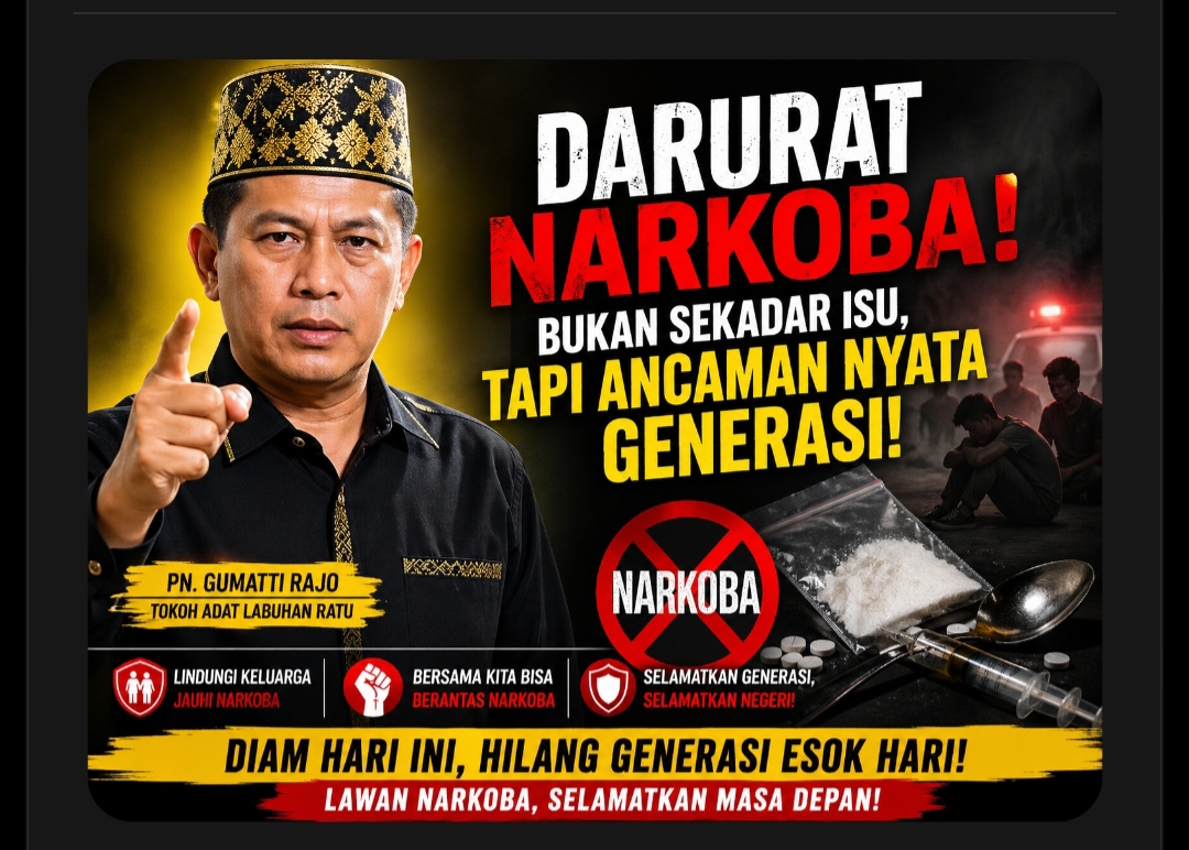 Tokoh Adat Labuhan Ratu Pn. Gumattei Rajo Sentil Keras Penanganan Narkoba di Labuhan Ratu: “Jangan Sampai Negara Terlihat diam"