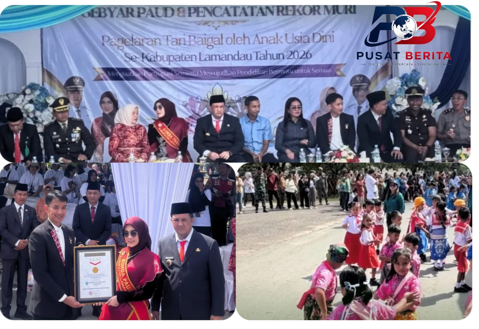 Gebyar PAUD Lamandau 2026, Ribuan Anak Tampilkan Tari Baigal dan Cetak Rekor MURI