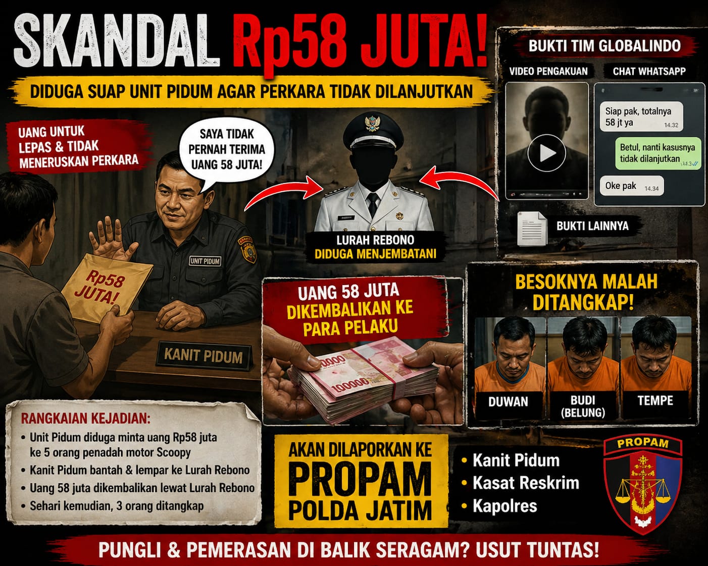 🔥 VIRAL! Duit Rp58 Juta Diduga Jadi “Tiket Bebas” Kasus Motor Scoopy — Dibantah Polisi, Dikembalikan Diam-Diam, Eh Besoknya Malah Ditangkap! Ada Apa?